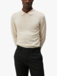 J.Lindeberg Noel Light Merino Wool Polo Shirt, Oyster Grey