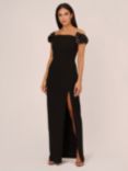 Aidan by Adrianna Papell Stretch Knit Crepe Maxi Dress, Black