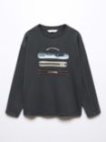 Mango Kids' Glacier Long Sleeve T-Shirt, Charcoal