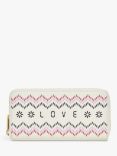 Radley Fair Isle Large Zip Around Purse, Chalk