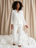 Pretty You London Luxury Suite Long Sleeve Waffle Pyjamas, White