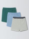 John Lewis Baby Colourblock and Striped Shorts, Pack of 3, Multi