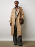Gerard Darel Serge Double Breasted Cotton Trench Coat, Beige