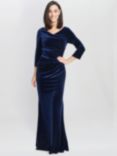 Gina Bacconi Sophie Velvet Maxi Dress, Navy