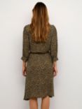 KAFFE Vibeke Leopard Print Knee Length Dress, Brown/Black
