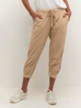 KAFFE Naya Capri Cropped Tapered Joggers, Classic Sand