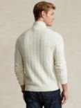 Polo Ralph Lauren Wool Blend Cable Knit Quarter Zip Jumper, Andover Cream