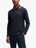 BOSS Plisy 402 Long Sleeve Polo Shirt, Dark Blue