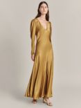 Ghost Etta Satin Dress, Gold