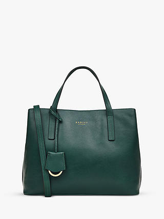 Radley Dukes Place Leather Medium Zip-Top Grab Bag, Green