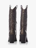 Moda in Pelle Leahannie Leather Cowboy Boots, Pewter