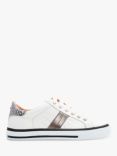 Moda in Pelle Alberry Leather Trainers, White/Pewter