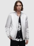 AllSaints Eris Reversible Bomber Jacket, Silver/Black