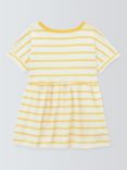 John Lewis Baby Cotton Stripe Dress, Yellow