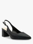 Paradox London Flynn Wide Fit Shimmer Block Heel Slingbacks, Black