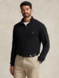 Polo Ralph Lauren Big & Tall Estate-Rib Quarter-Zip Pullover Jumper, Black