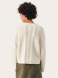 Part Two Florcita Cable Knit Wool Blend Jumper, Whitecap Grey