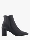 Dune Olexa Pointed Leather Boots, Black