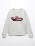 Mango Kids' Good Times Print Sweatshirt, Medium Grey