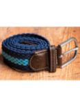 Swole Panda Stripe Recycled Woven Belt, Navy/Sky Blue