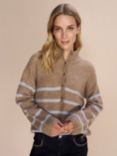 MOS MOSH Bryna Soft Wool Blend Funnel Neck Jumper, Roasted Cashew