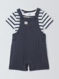 John Lewis Baby Muslin Bibshort & Stripe T-Shirt Set, Multi