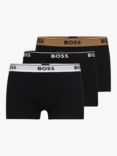 BOSS Jacquard Logo Waistband Trunks, Pack of 3, Black