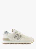 New Balance 574 Animal Suede Blend Trainers, Sea Salt