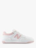 New Balance 480 Leather Trainers, White/Pink