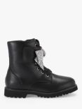 Kurt Geiger London Kids' Kensington Leather Strap Bow Ankle Boots, Black