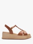 Clarks Kimmei Twist Leather Wedge Sandals