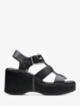 Clarks Manon Cove Leather Wedge Sandals