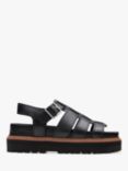 Clarks Orianna Twist Leather Caged Sandals, Black Leather