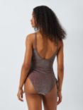 AND/OR Shimmer Ruched Swimsuit, Chocolate