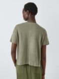 John Lewis Relaxed Linen Crew Neck T-Shirt, Khaki