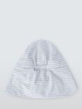 John Lewis Baby Bear Stripe Keppi Hat, Light Grey