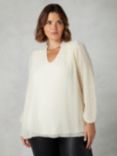 Live Unlimited Curve Dobby Ruched Front Blouse, Ivory