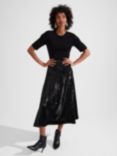 Hobbs Greta Sequin Skirt, Black