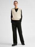 SELECTED FEMME Straight Cut Tailored Trousers, Black