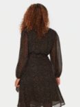 Saint Tropez Lalah Spot Print Chiffon Wrap Dress, Black/Camel