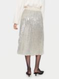 Saint Tropez Benisa Sequin Pleated Skirt, Silver, Silver