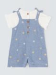 John Lewis Baby T-Shirt & Daisy Chambray Jumpsuit Set, Blue/White