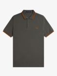 Fred Perry Twin Tipped Regular Fit Polo Shirt, Field Green