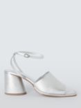 John Lewis ANYDAY Mirror Leather Micro Strap Dressy Sandals, Silver