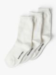 Polarn O. Pyret Kids' Cotton Blend Socks, Pack of 3, White