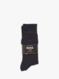 BOSS Ribbed Iconic Logo Cotton Blend Socks, Pack of 3