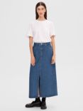 SELECTED FEMME Denim Maxi Skirt, Medium Blue