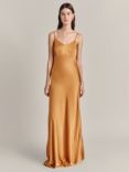 Ghost Winnie Slip Satin Maxi Dress, Gold