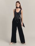 Ghost Serena Velvet Wide Leg Trousers, Black