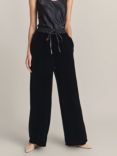 Ghost Serena Velvet Wide Leg Trousers, Black